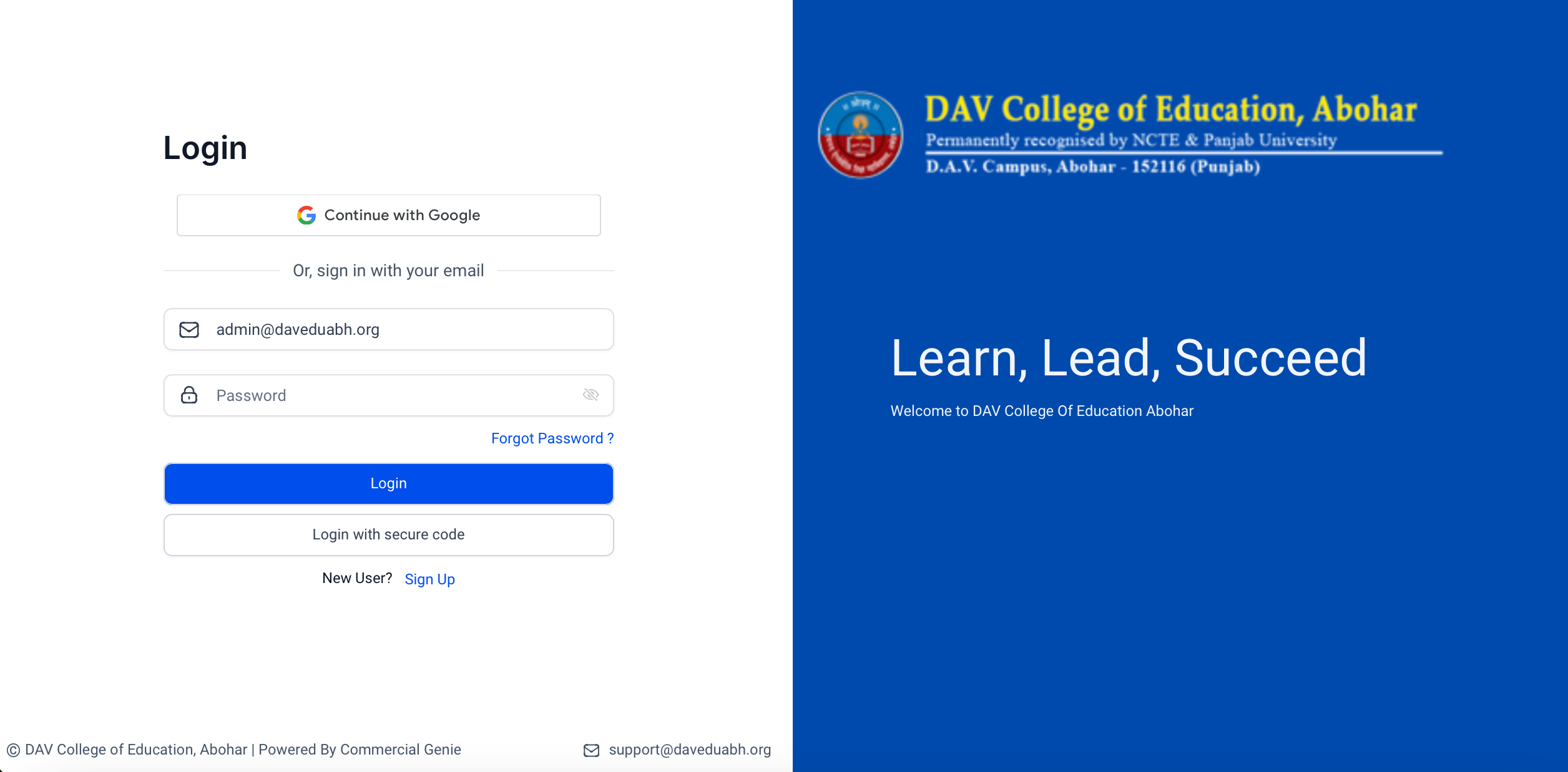 LMS DAV College of education