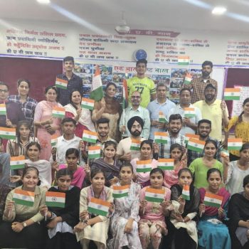 NSS group photo with india flag